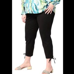 Size 6: Belle by Kim Gravel Regular Ponte Convertibelle Crop Pant with Side Tie